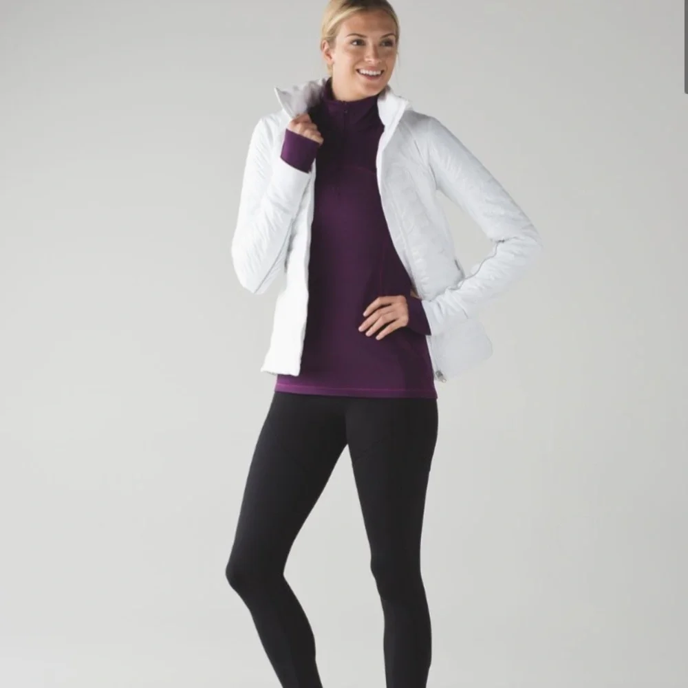 Lululemon First Mile 1/4 Zip‎ Darkest Magenta Purple Stretch Pullover size 8